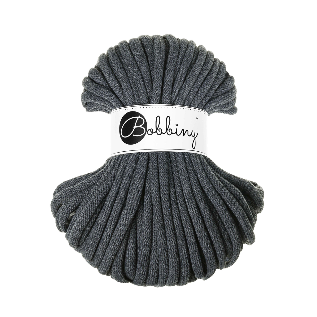 30 Metri - Bobbiny Intrecciato 9mm JUMBO - Charcoal (Grigio Antracite)