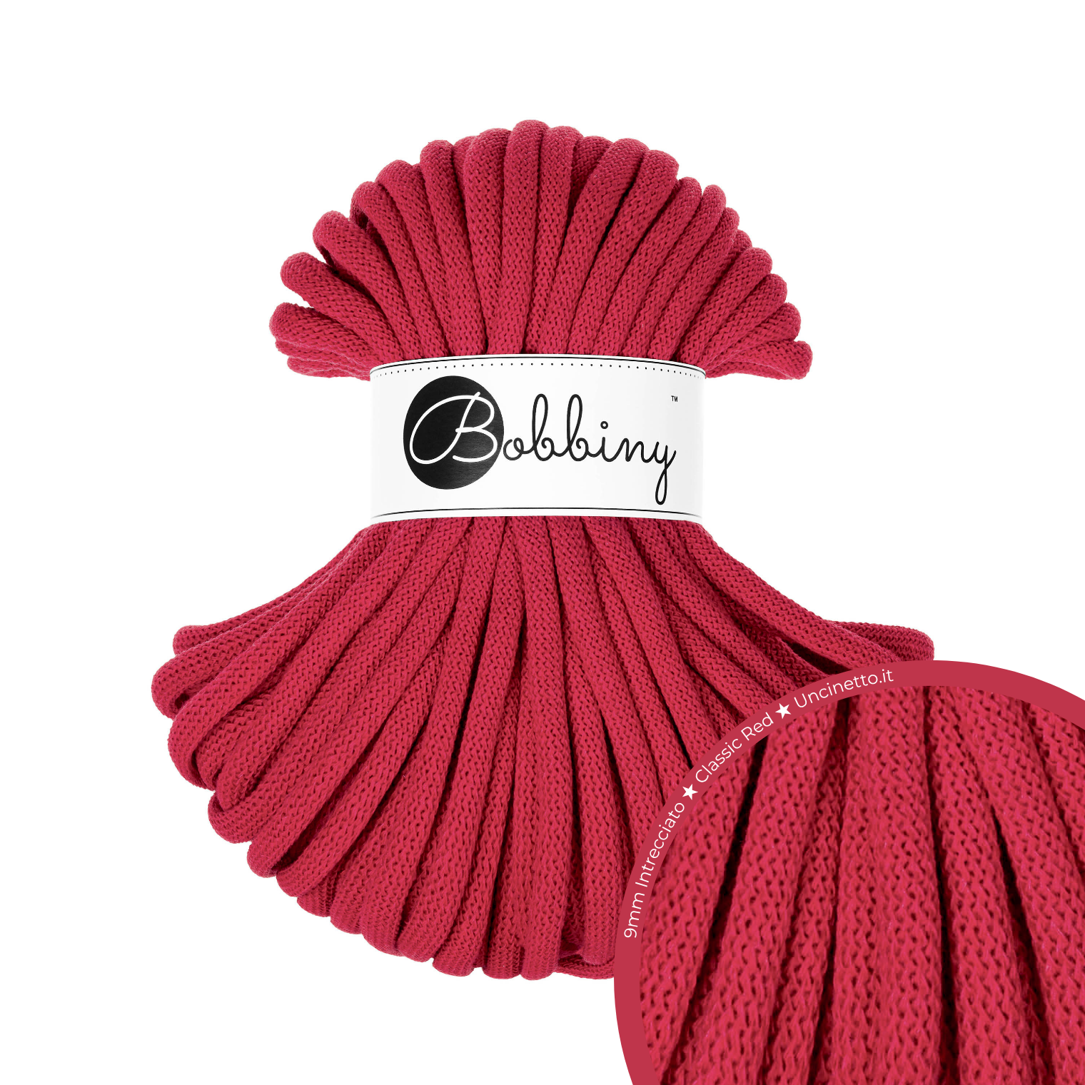 30 Metri - Bobbiny Intrecciato 9mm JUMBO - Classic Red (Rosso Classico)