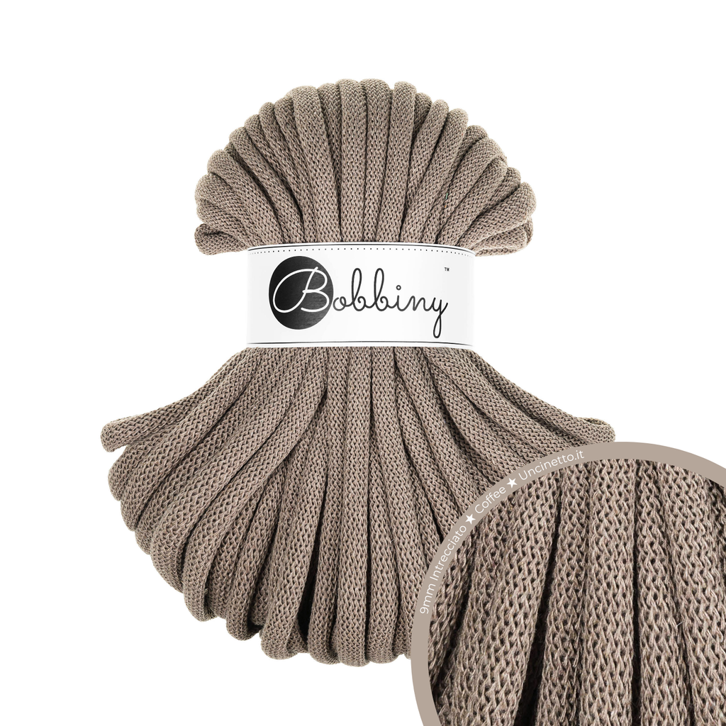 30 Metri - Bobbiny Intrecciato 9mm JUMBO - Coffee (Caffè)