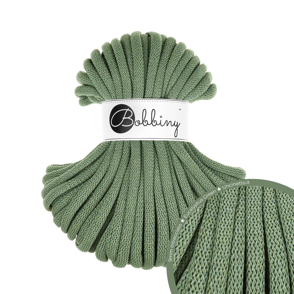 30 Metri - Bobbiny Intrecciato 9mm JUMBO - Eucalyptus Green (Verde Eucalipto)