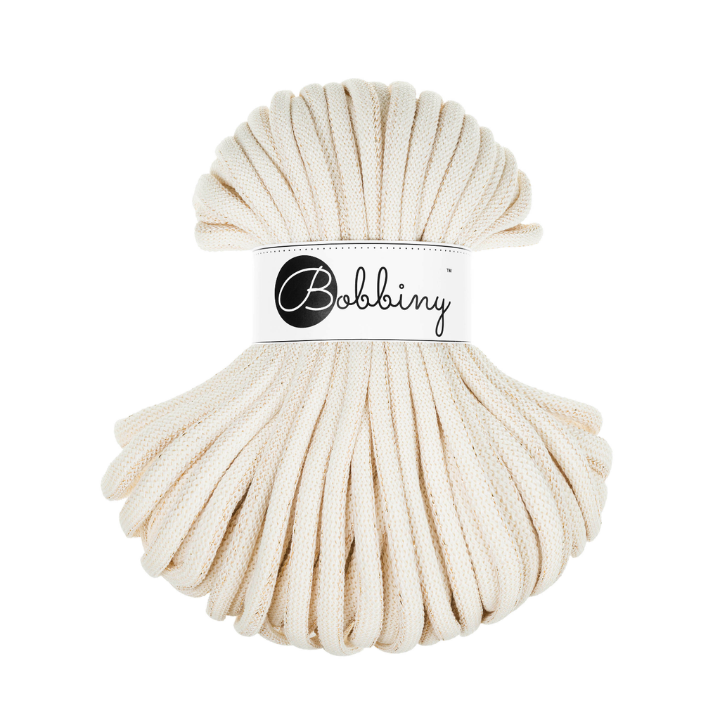 30 Metri - Bobbiny Intrecciato 9mm JUMBO - Golden Natural (Naturale Dorato)