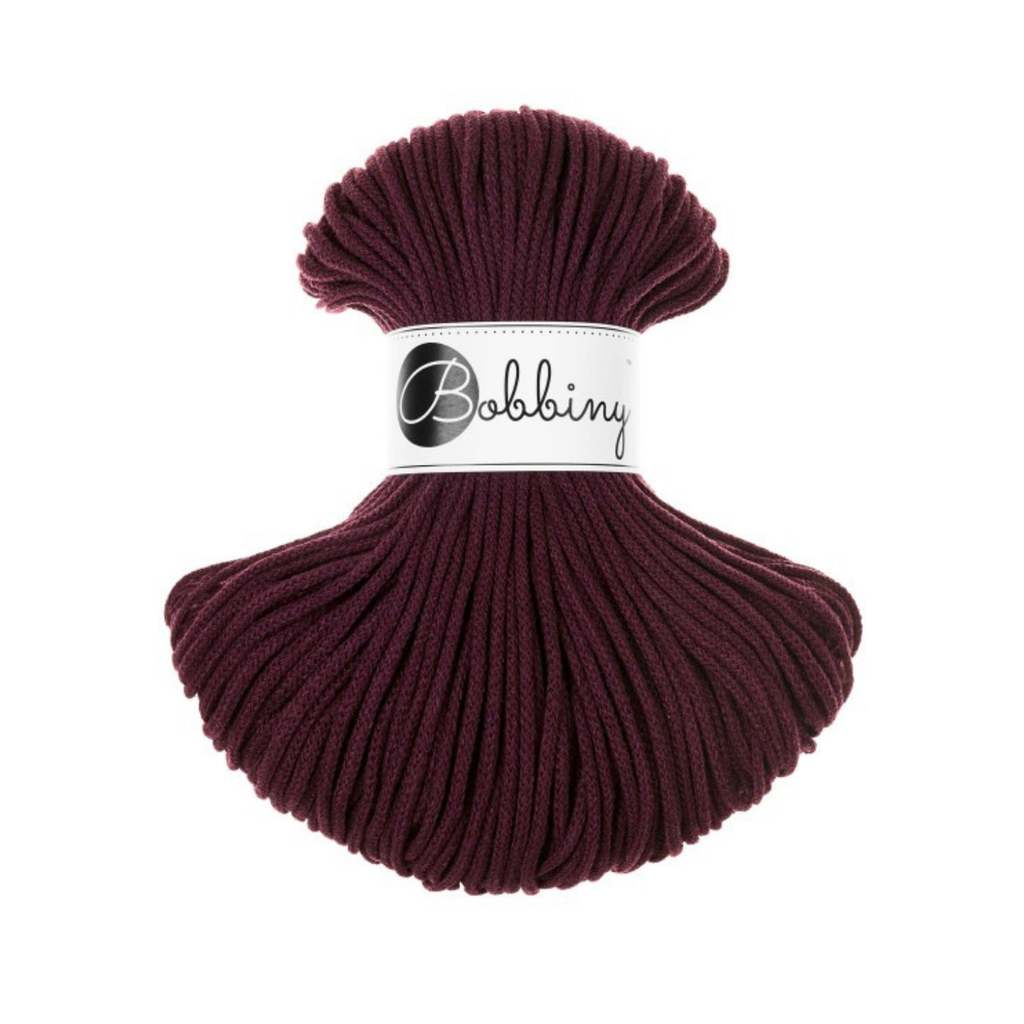 Bobbiny Intrecciato 3mm JUNIOR - Burgundy (Bordeaux)