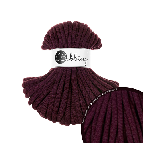 30 Metri - Bobbiny Intrecciato 9mm JUMBO - Burgundy (Bordeaux)