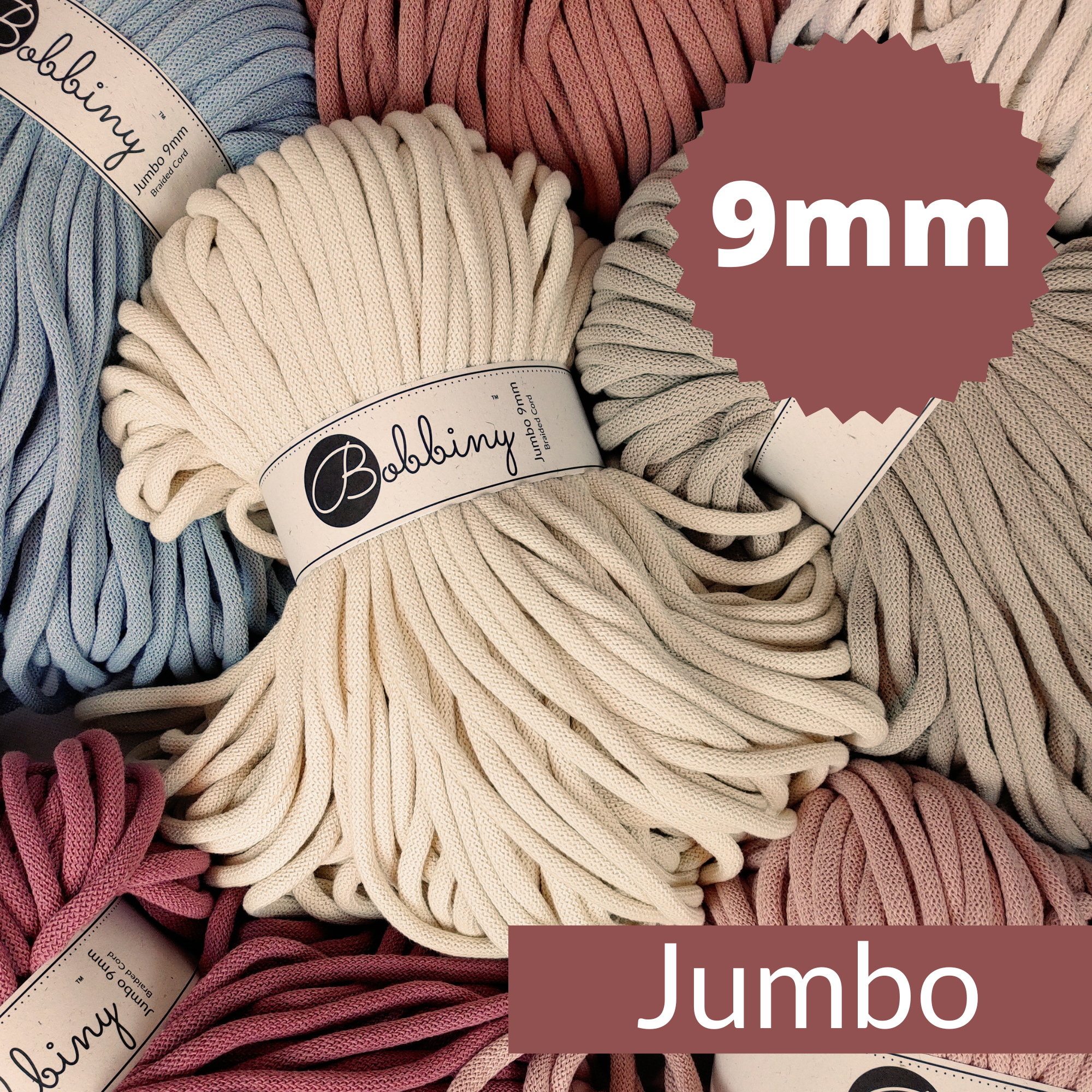 Bobbiny Intrecciato (Braided) 9mm JUMBO - 100m