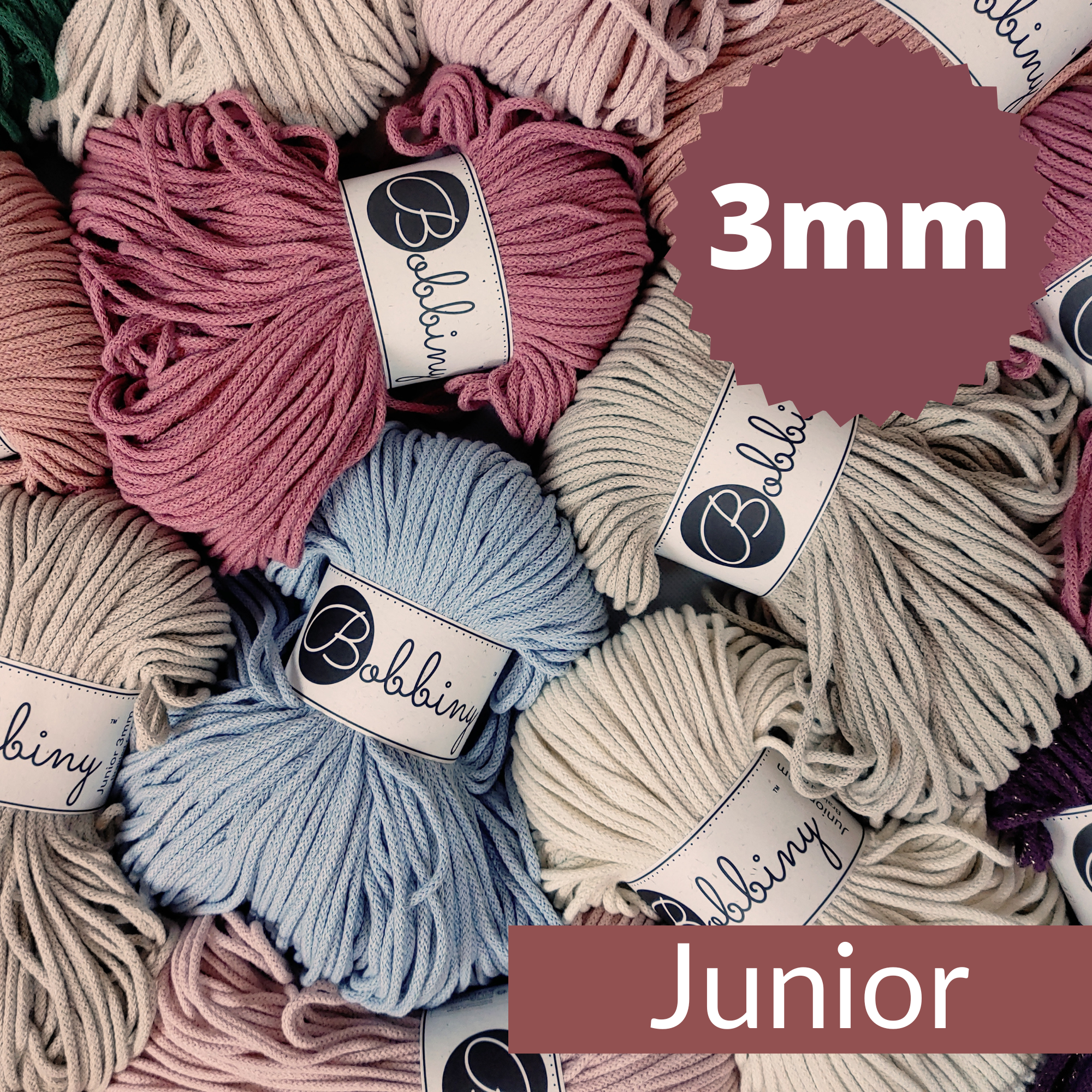 Bobbiny Intrecciato (Braided) 3mm JUNIOR - 100m