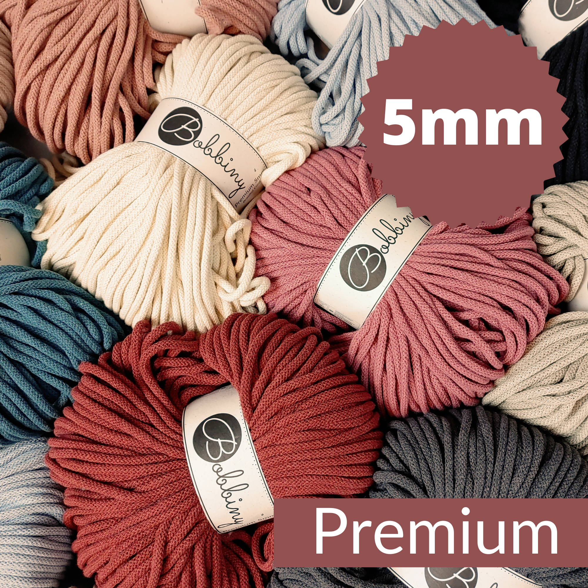 Bobbiny Intrecciato (Braided) 5mm PREMIUM - 100m