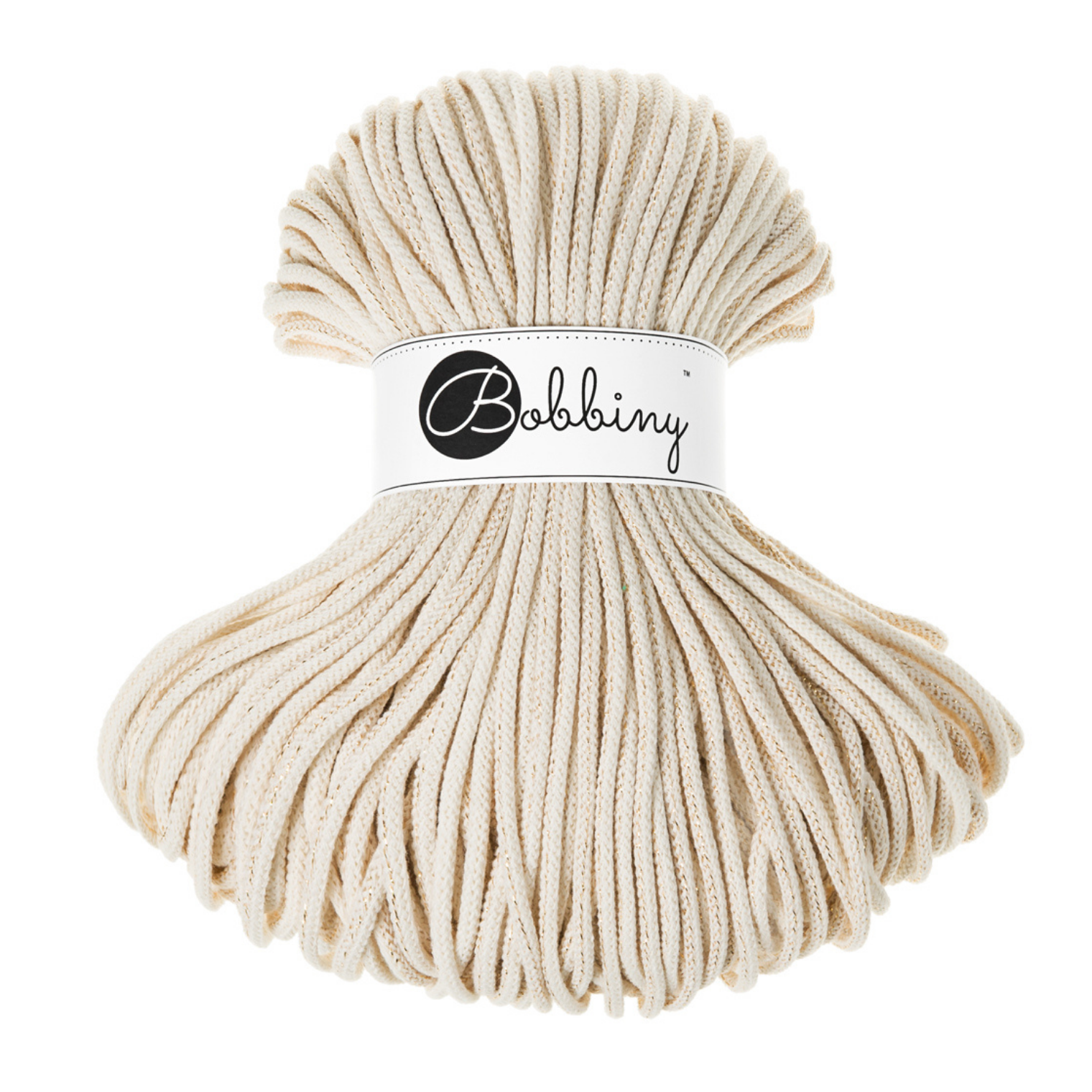 Bobbiny Intrecciato 5mm PREMIUM - Golden Natural (Naturale Dorato)