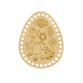Base per uncinetto in legno a forma di uovo di Pasqua 20 cm – motivo floreale per grandi decorazioni handmade