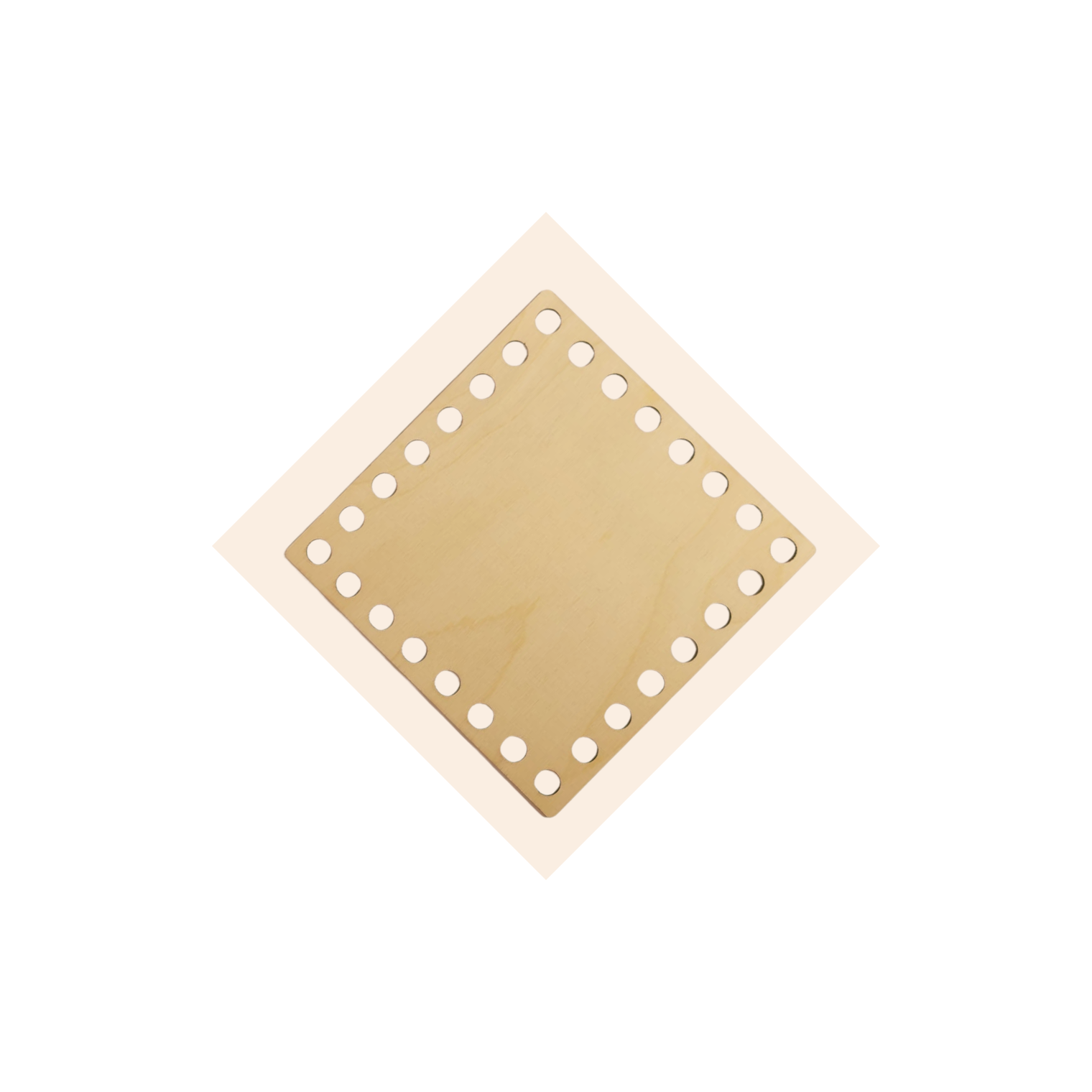 Fondo per cestino all'uncinetto in legno quadrato 15x15 cm per cestini handmade