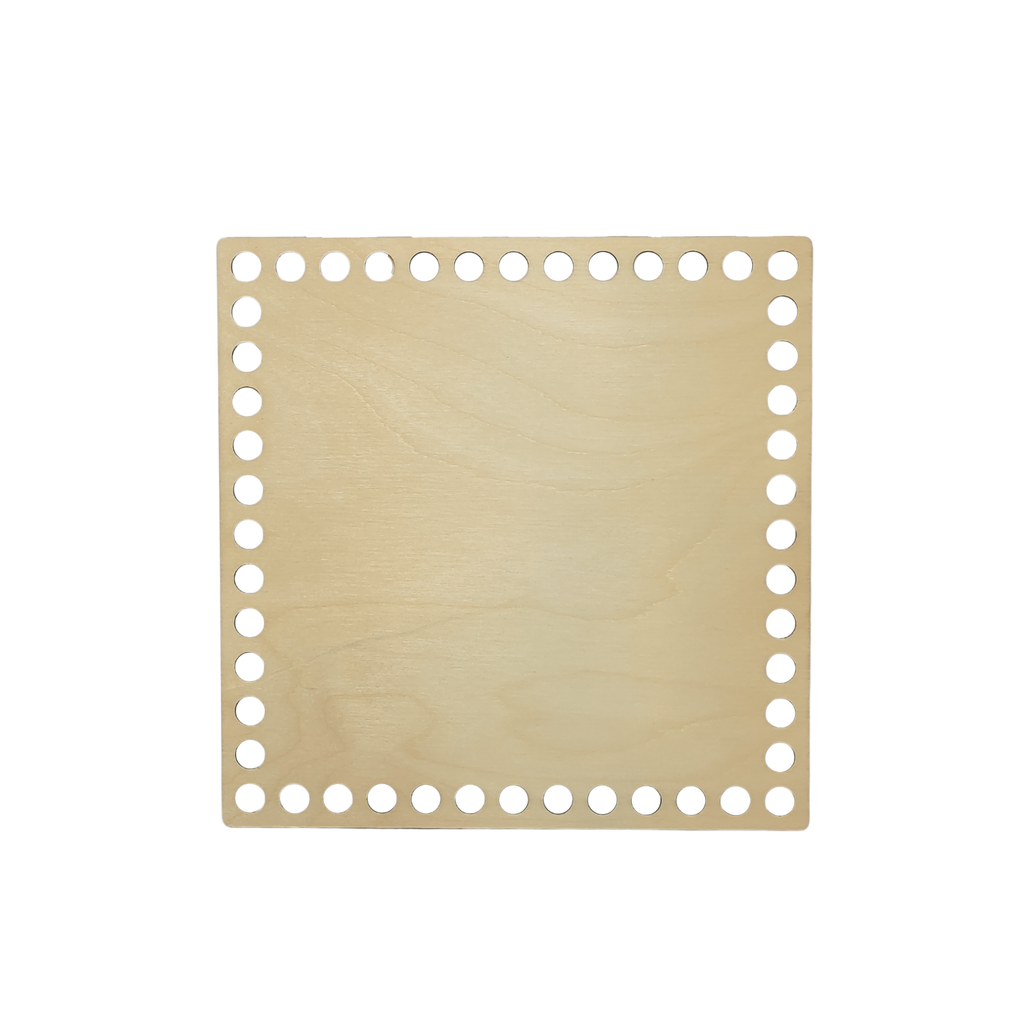 Fondo per cestino all'uncinetto in legno quadrato 20x20 cm per cestini grandi handmade