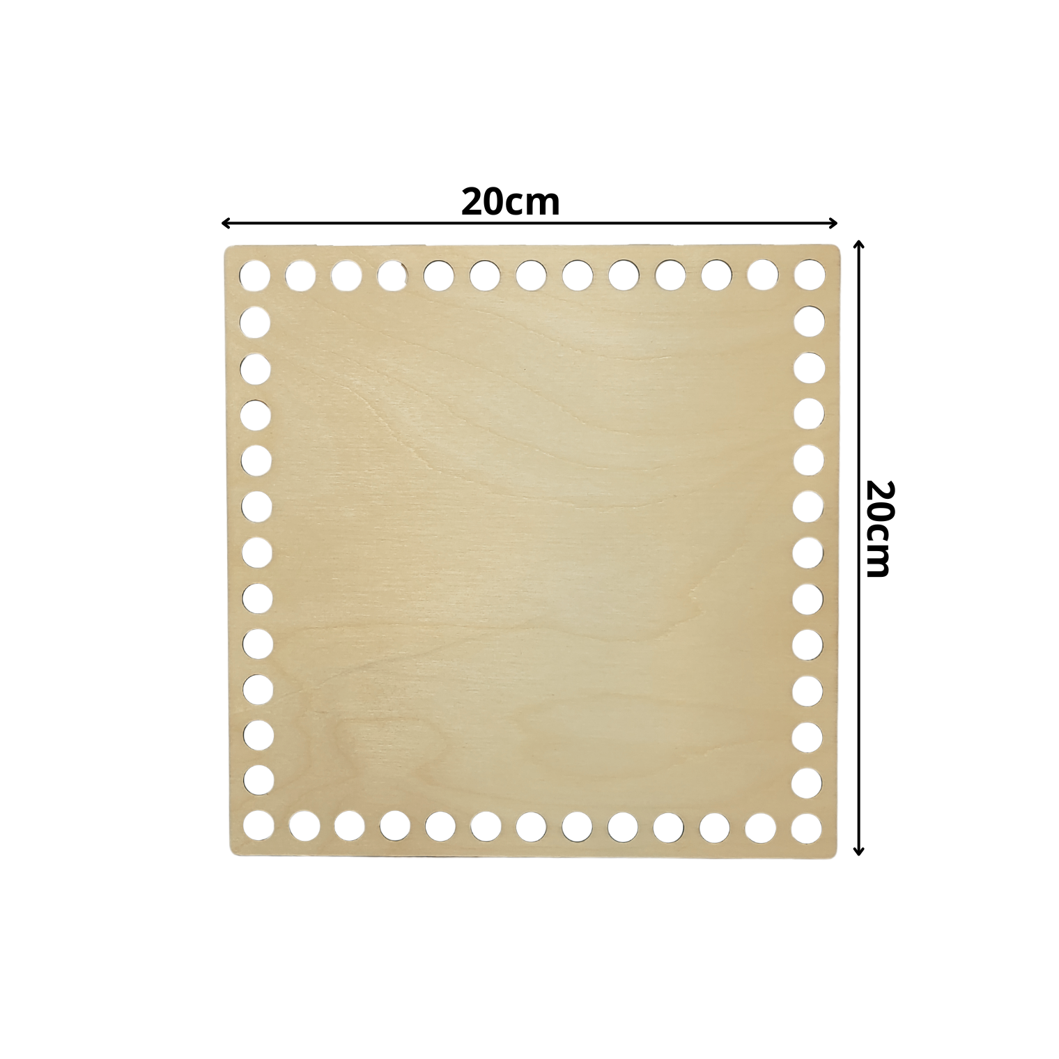 Fondo per cestino all'uncinetto in legno quadrato 20x20 cm per cestini grandi handmade