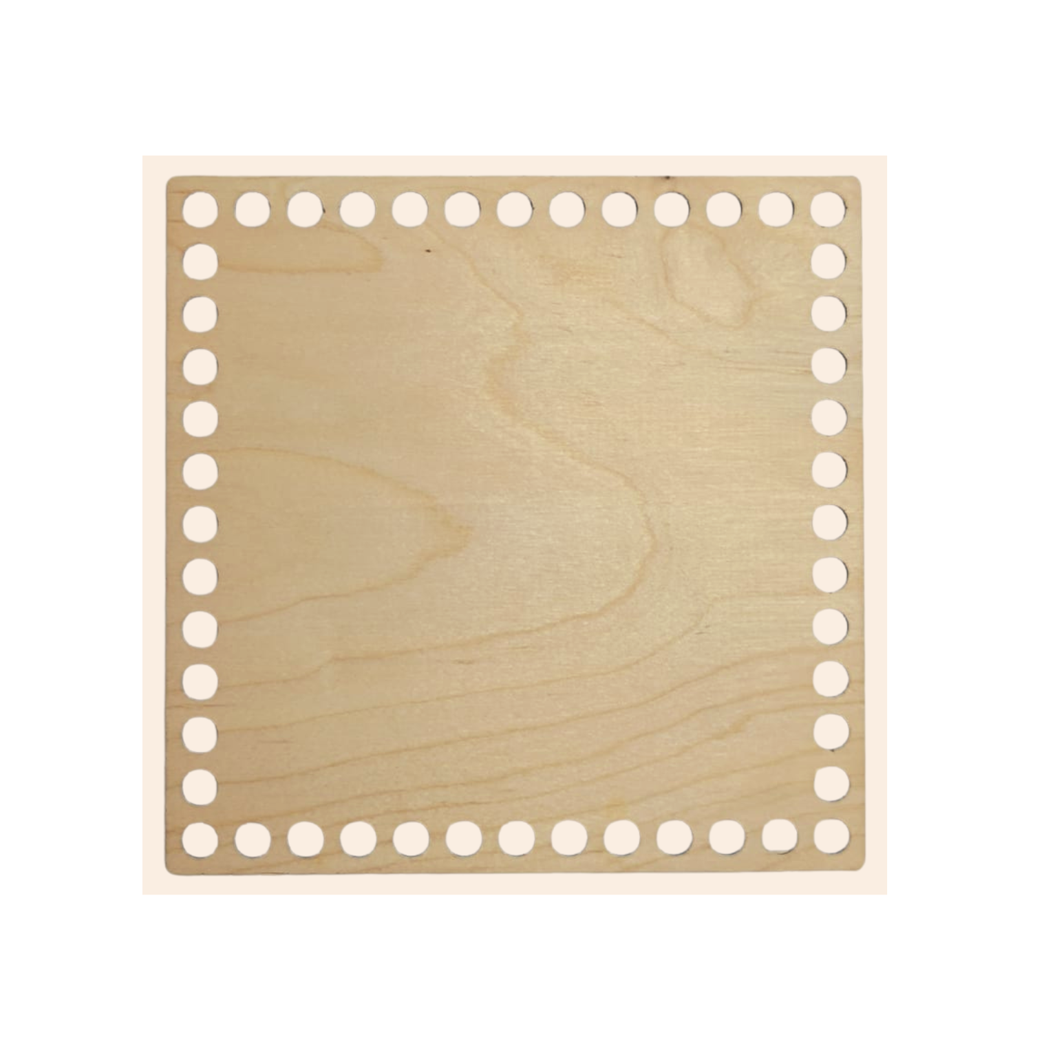Fondo per cestino all'uncinetto in legno quadrato 20x20 cm per grandi cestini handmade