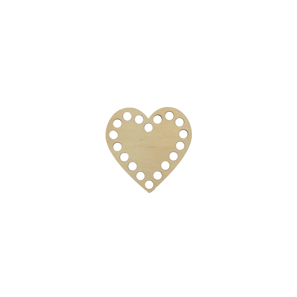 Fondo per cestino all'uncinetto in legno cuore Ø 10 cm per mini cestini handmade