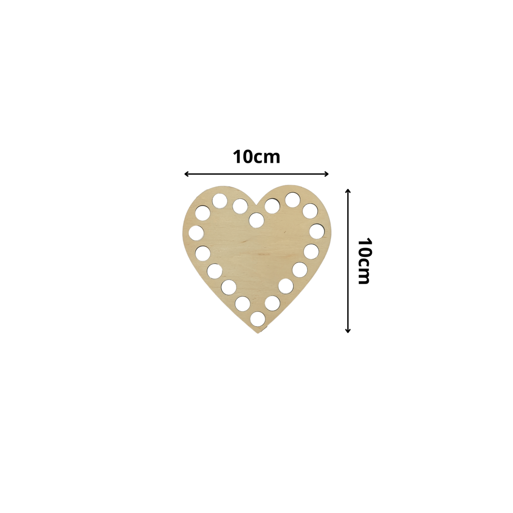 Fondo per cestino all'uncinetto in legno cuore Ø 10 cm per mini cestini handmade