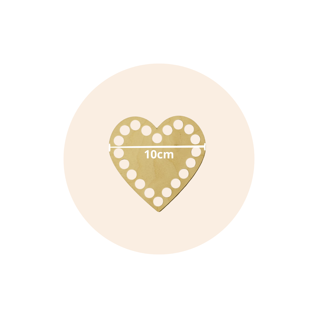 Fondo per cestino all'uncinetto in legno cuore Ø 10 cm per mini cestini handmade