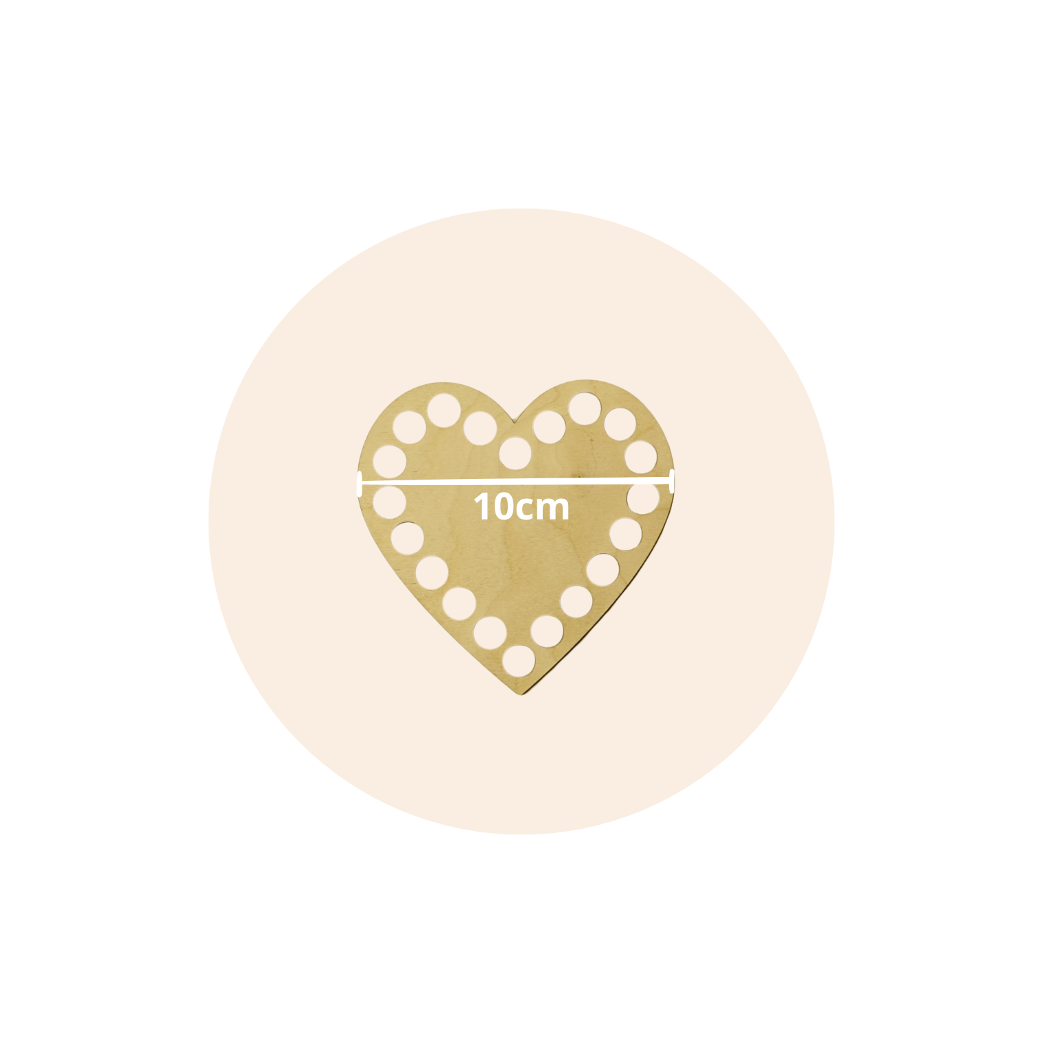 Fondo per cestino all'uncinetto in legno cuore Ø 10 cm per mini cestini handmade