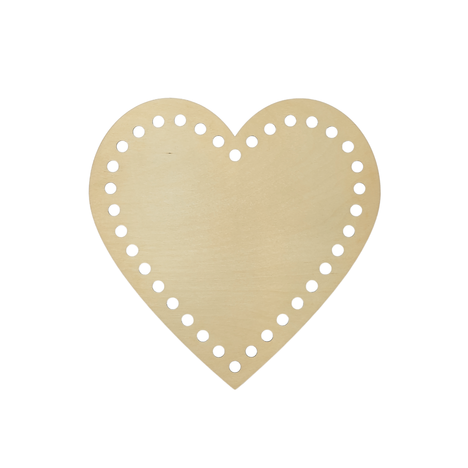 Fondo per cestino all'uncinetto in legno cuore Ø 25 cm per cestini grandi handmade