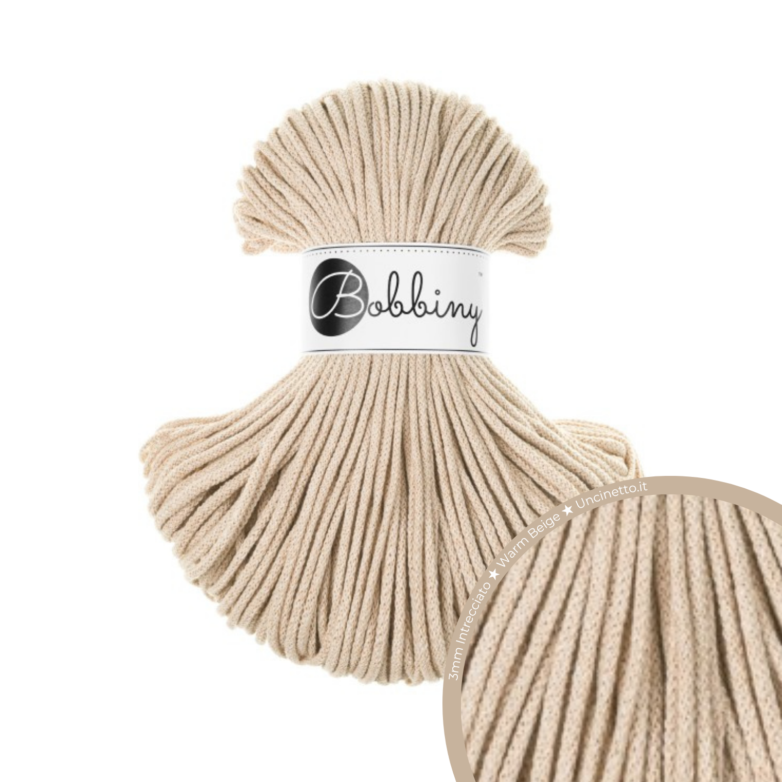 Bobbiny Intrecciato (Braided) 3mm JUNIOR - 100m